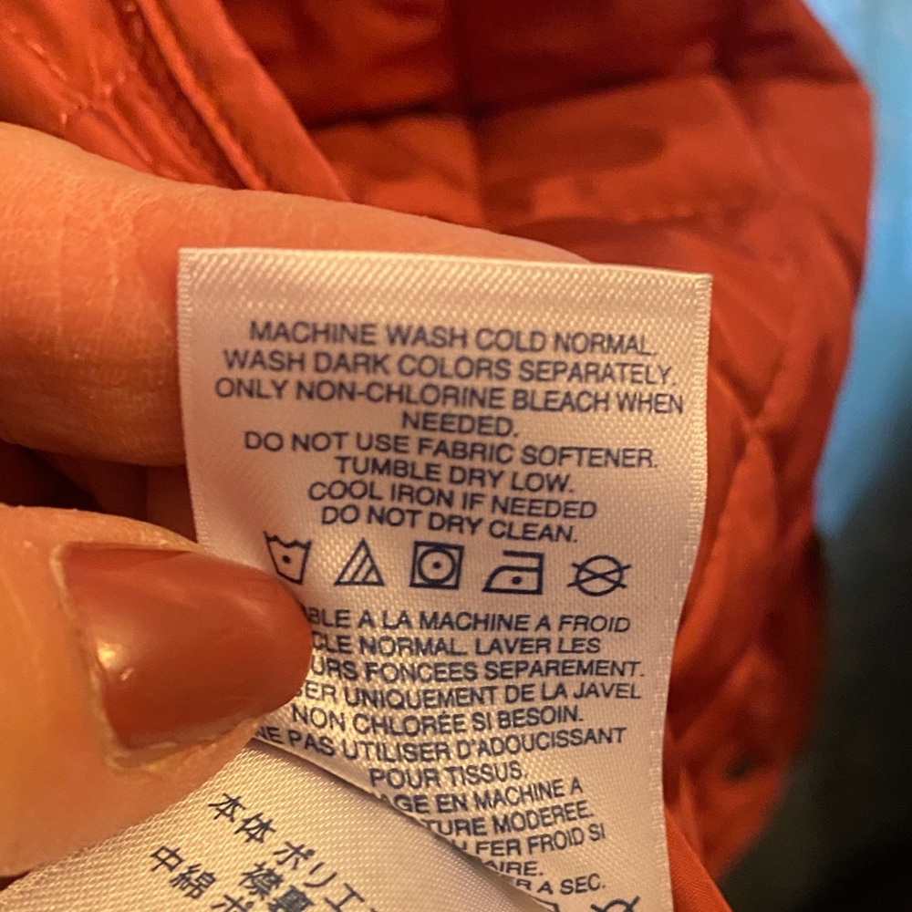 Lands' End Quilted Puffer Jacket in Orange - Picture 6 of 13